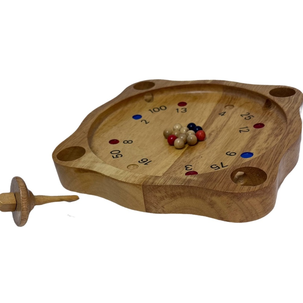 Vintage German Holzroulette Game Wooden Tabletop Roulette Complete EUC